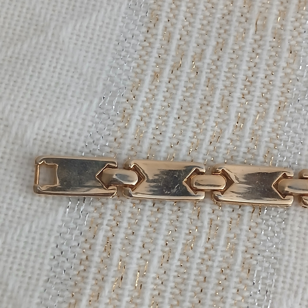 Gold-Tone Abalone Inlay Link Bracelet - Iridescent Blue-Green - Picture 9 of 11